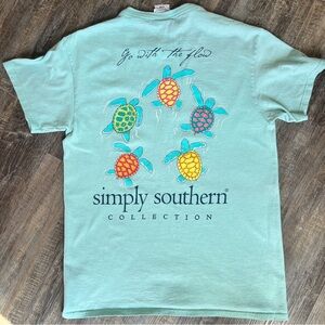 Simply Southern Sea Turtle T-Shirt medium “go with the flow”
